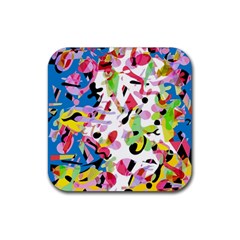 Colorful Pother Rubber Coaster (square) 