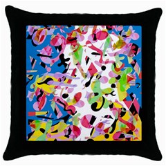 Colorful Pother Throw Pillow Case (black)