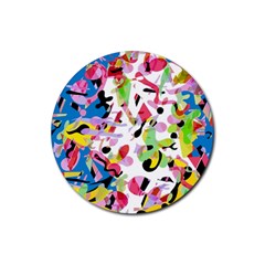 Colorful Pother Rubber Round Coaster (4 Pack) 