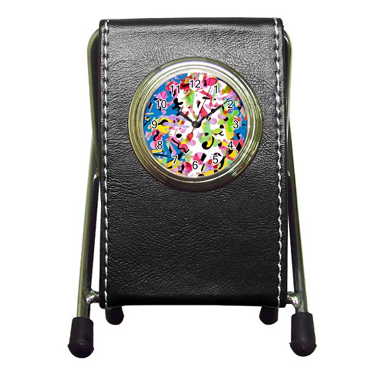 Colorful pother Pen Holder Desk Clocks