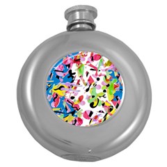 Colorful Pother Round Hip Flask (5 Oz) by Valentinaart