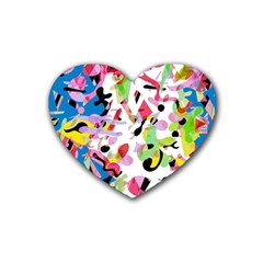 Colorful Pother Rubber Coaster (heart) 