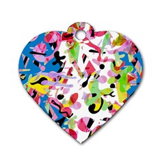 Colorful Pother Dog Tag Heart (two Sides)