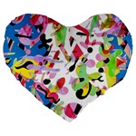 Colorful pother Large 19  Premium Heart Shape Cushions Front