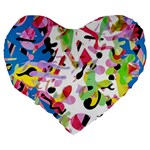 Colorful pother Large 19  Premium Heart Shape Cushions Back