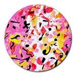 Pink pother Round Mousepads Front