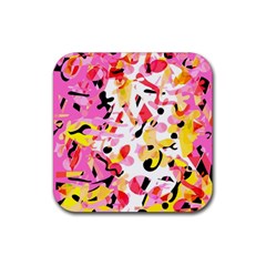 Pink Pother Rubber Coaster (square) 