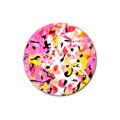 Pink Pother Magnet 3  (round) by Valentinaart