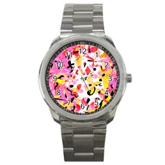 Pink Pother Sport Metal Watch