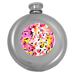 Pink Pother Round Hip Flask (5 Oz) by Valentinaart