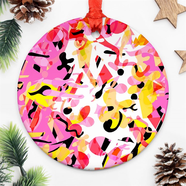 Pink pother Round Ornament (Two Sides) 