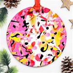 Pink pother Round Ornament (Two Sides)  Back