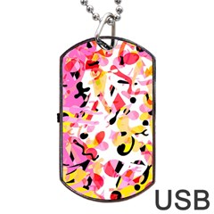 Pink Pother Dog Tag Usb Flash (two Sides)  by Valentinaart