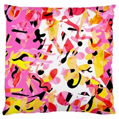 Pink Pother Large Cushion Case (one Side) by Valentinaart