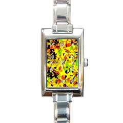 Fire Rectangle Italian Charm Watch by Valentinaart