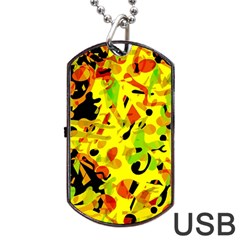 Fire Dog Tag Usb Flash (two Sides)  by Valentinaart