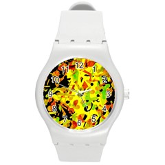 Fire Round Plastic Sport Watch (m) by Valentinaart