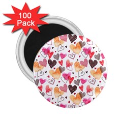 Colorful Cute Hearts Pattern 2 25  Magnets (100 Pack)  by TastefulDesigns