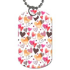 Colorful Cute Hearts Pattern Dog Tag (two Sides)