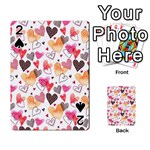 Colorful Cute Hearts Pattern Playing Cards 54 Designs  Front - Spade2