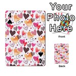 Colorful Cute Hearts Pattern Playing Cards 54 Designs  Front - Spade4