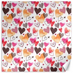 Colorful Cute Hearts Pattern Canvas 16  X 16  