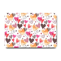 Colorful Cute Hearts Pattern Small Doormat 