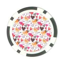 Colorful Cute Hearts Pattern Poker Chip Card Guards