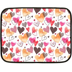 Colorful Cute Hearts Pattern Double Sided Fleece Blanket (mini) 