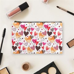 Colorful Cute Hearts Pattern Cosmetic Bag (medium) 