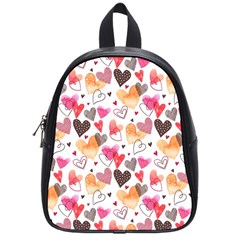 Colorful Cute Hearts Pattern School Bags (small) 