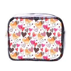 Colorful Cute Hearts Pattern Mini Toiletries Bags