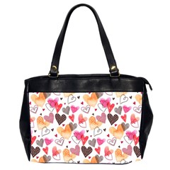 Colorful Cute Hearts Pattern Office Handbags (2 Sides) 