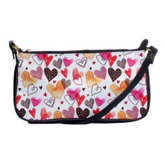 Colorful Cute Hearts Pattern Shoulder Clutch Bags by TastefulDesigns