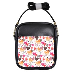 Colorful Cute Hearts Pattern Girls Sling Bags