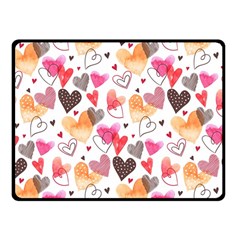 Colorful Cute Hearts Pattern Fleece Blanket (small)