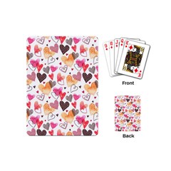 Colorful Cute Hearts Pattern Playing Cards (mini)  by TastefulDesigns