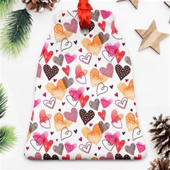 Colorful Cute Hearts Pattern Bell Ornament (2 Sides)