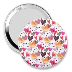 Colorful Cute Hearts Pattern 3  Handbag Mirrors