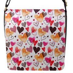 Colorful Cute Hearts Pattern Flap Messenger Bag (s)