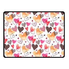 Colorful Cute Hearts Pattern Double Sided Fleece Blanket (small) 