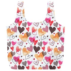 Colorful Cute Hearts Pattern Full Print Recycle Bags (l)  by TastefulDesigns