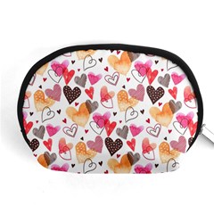 Colorful Cute Hearts Pattern Accessory Pouches (medium)  by TastefulDesigns