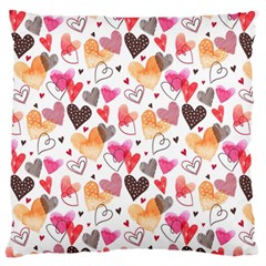 Colorful Cute Hearts Pattern Large Flano Cushion Case (one Side)