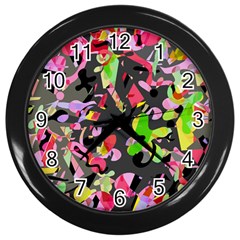 Playful Pother Wall Clocks (black)