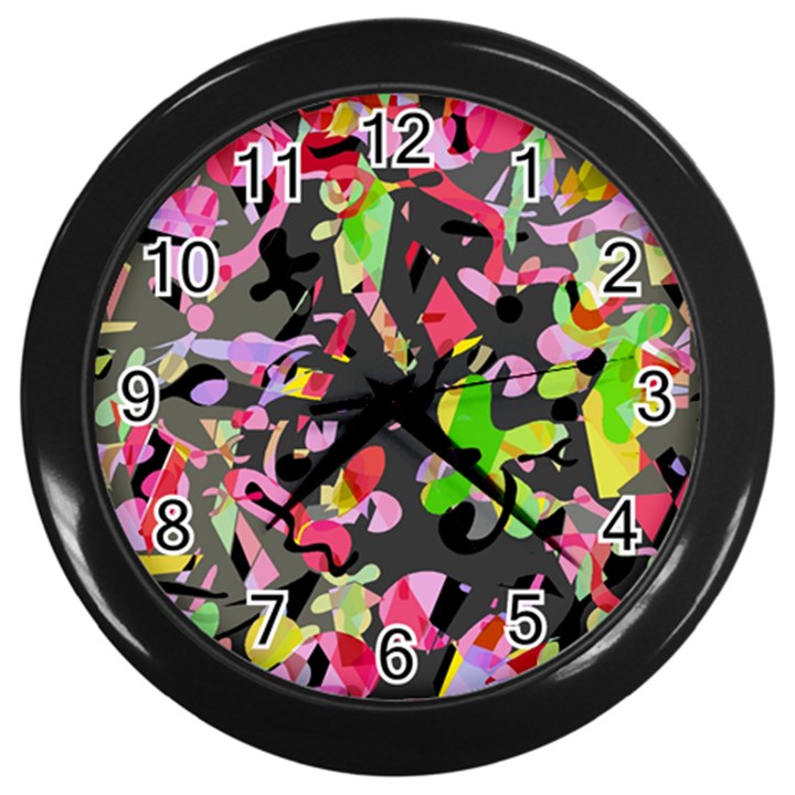 Playful pother Wall Clocks (Black)