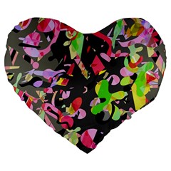 Playful Pother Large 19  Premium Heart Shape Cushions