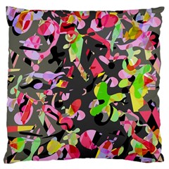 Playful Pother Large Flano Cushion Case (two Sides) by Valentinaart