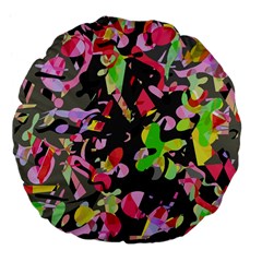 Playful Pother Large 18  Premium Flano Round Cushions