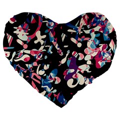 Creative Chaos Large 19  Premium Flano Heart Shape Cushions by Valentinaart